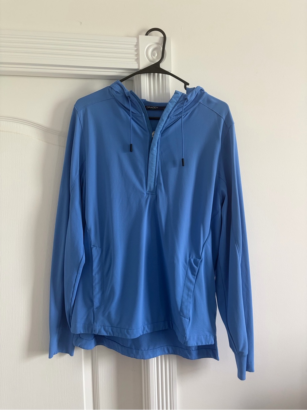 Draddy Light Blue Men's Hooded Half-Zip Pullover